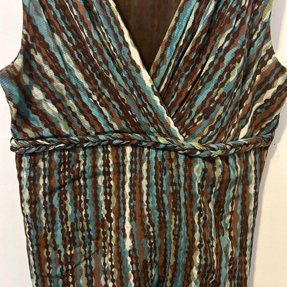 Axcess Babydoll Tank Top Size L striped Chiffon Empire Waist Y2K boho 70s peasan - Picture 4 of 12